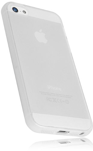 mumbi – Funda para TPU para iPhone 5 y 5 S(silicona), color blanco translúcido