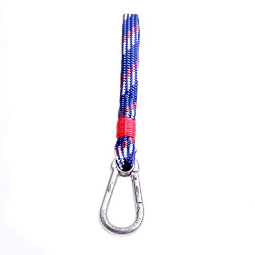 Preisvergleich Produktbild Kühner Design-Schlüsselanhänger im maritimen Stil - Hochwertiger Edelstahlkarabiner - Nautikseil aus 100% recycelten PET-Flaschen