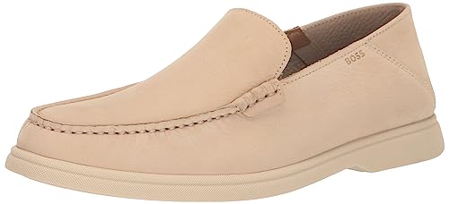 BOSS Men's Nubuck Leather Moccasin Loafer Driving Style