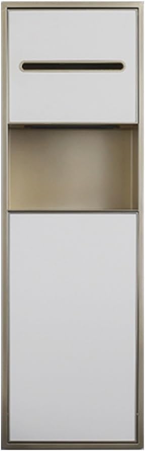 Gold Stainless Steel Recessed Shower Niche - Waterproof Bathroom Storage for Toiletries, Toilet Paper & Built-in Trash Can - Sleek Alcove Rack for Home & Hotel Use