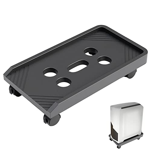 Soporte Ajustable para Monitor y CPU con Ruedas Giratorias 360° Negro miniatura 1