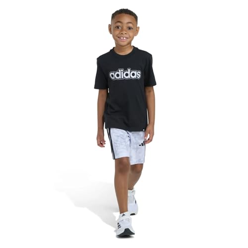 Image of adidas baby-boys Two-Piece Short Sleeve World Cup Tee & Printed Camo Short Set, Black, 4
