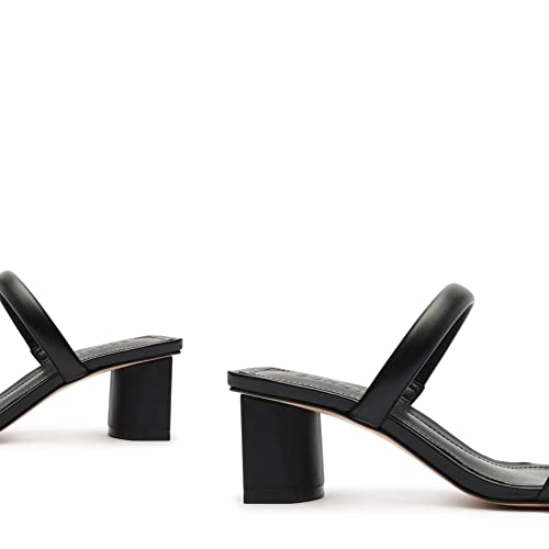 Image of SCHUTZ Women's Ully Lo Double Strap Slip-On Heeled Sandal, Black, Size 9.5