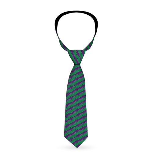 DC Comics Tie, Necktie, Joker Hahaha Repeat Purple Green, Standard Length