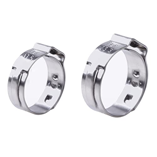 PEX Cinch Clamp 1/2-inch, 3/4-inch, 304 Stainless Steel, 60PCS Hose Clamp Kit, Single Ear Stepless Clip Rings PEX Pipe Clamp (60 PCS)