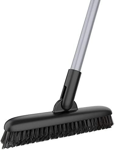 MR.SIGA Heavy Duty Grout Scrub Brush with Long Handle, Shower Floor Scrubber for Cleaning, Tile Scrub Brush with Stiff Bristles