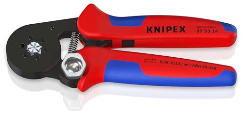 Knipex Pince à sertir auto-ajustable pour embouts de câble avec accès latéral avec poignées multimatières 180 mm, 97 53 14