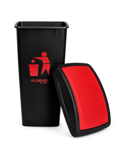 Image of Cello Plastic Swing Garbage Dustbin 48 Ltr,Black-Red