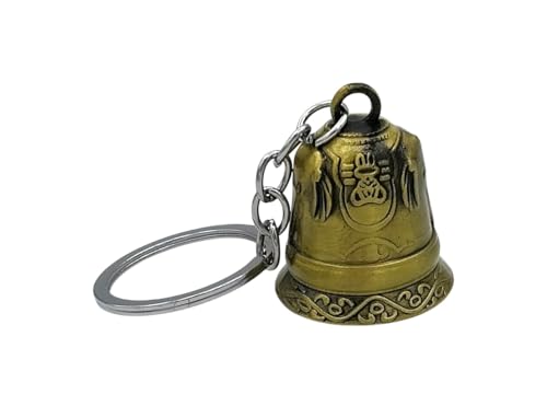 Image of Classic Antique Tibetan Temple Bell Shaped Keyring for Gift Gaurdian bell for Car Bike Bags Metal Key ring Key Chain Bag Charm Gift