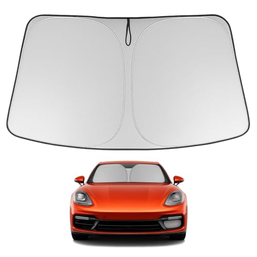 Image of Proadsy 2026 Upgrade Windshield Sun Shade Custom Fit 2017-2025 2026 Porsche Panamera Foldable Front Sunshade Protector Sun Visor Blocks UV Rays Keep Car Cooler