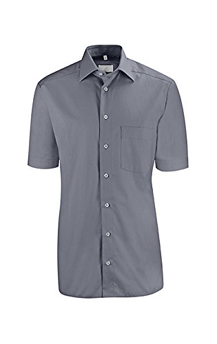 Greiff Größe 35/36 Corporate Wear Basic Herren Hemd Regular Fit Halbarm Anthrazit Modell 6666