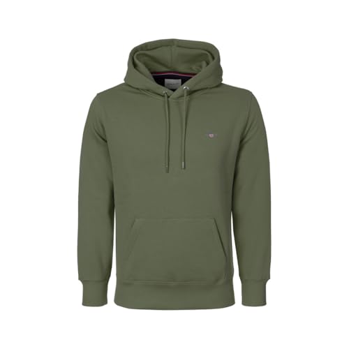 Gant Reg Shield Hoodie Hooded Sweatshirt, Dry Herb Green, 3XL Men