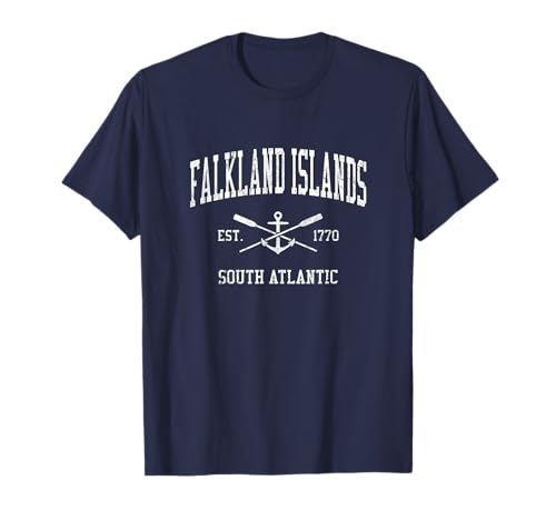 Falkland Islands Vintage Crossed Oars & Boat Anchor Sports T-Shirt