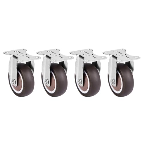 DANAIXZ 4 ruedas fijas de 2 pulgadas de goma TPE para silla, resistentes y silenciosas, con rodamientos sellados para sillas de oficina y carritos de compra, con soporte engrosado