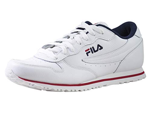 Fila Hombres Euro-Jogger-II Blanco Armada Rojo Zapatillas Zapatos, negro (blanco/fnvy/fred), 44.5 EU