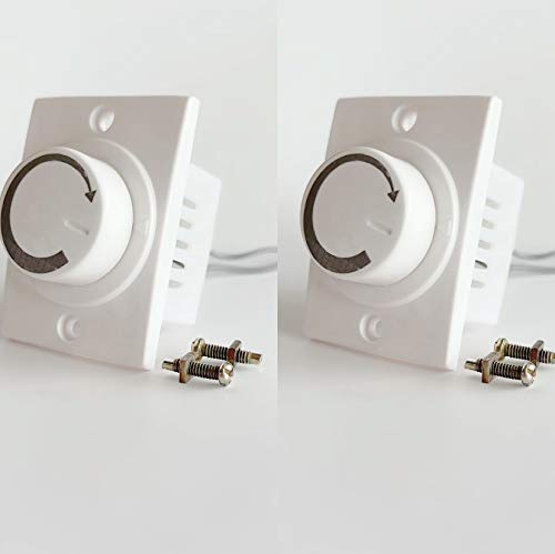Image of HI PLASST PINS N PLUGS (Pack of 2) Non-Modular Socket Dimmer 2M Socket Type Electronic Fan Regulator / / Old Dimmer Type Ceiling Regulators for Fan for Home & Offices (L*B = 5 * 4.7cm) TRIAC, White