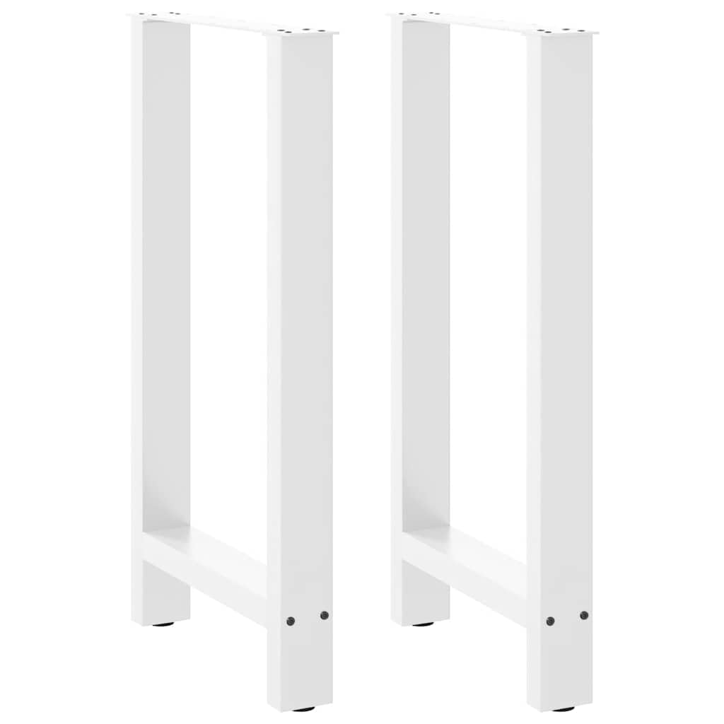 Lot de 2 pieds de table de bar blancs, 40 x 90-91 cm, patins de table en acier, structure de table stable pour tables mange-debout et bricolage, avec vis et pieds de nivellement réglables