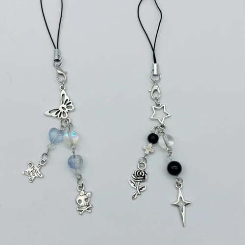 Sweet Cool Star Bead Pendant Phone Charm Chain Strap Bag Decoration Lanyard - 4