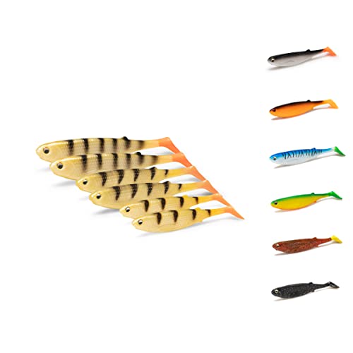 NØMIS ryby gumowe Paul Perch | zestaw ryb gumowych 3 x 14 cm | akcesoria wędkarskie | zestaw ryb gumowych do połowu szczupaka, sandacza, dorsza i łososia | przynęta wędkarska | przynęta gumowa |