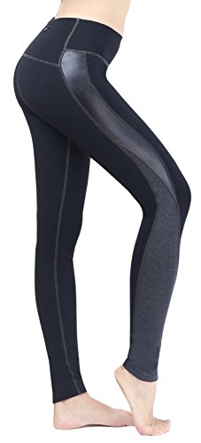 Neonysweets Women's Workout Pants Exercise Fitness Leggings Yoga Pants Black Gray S
