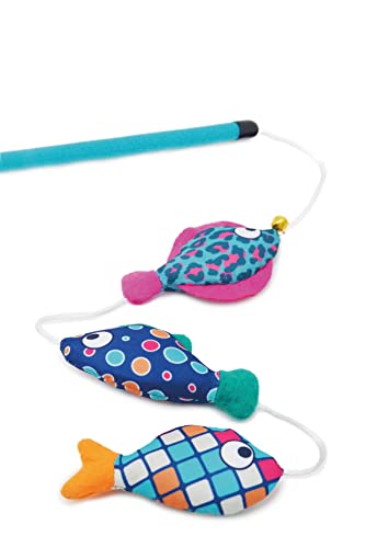 Rosewood Palissandro Patchwork Fish Teaser Cat Toy...