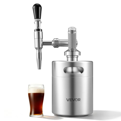 VEVOR Nitro Cold Brew Coffee Maker 68 oz Nitrogen Dispenser System Home Brew Coffee Keg Portable Nitrogen Infuser with Dispenser and Pressure Relieving Valve Gift for Coffee Lovers