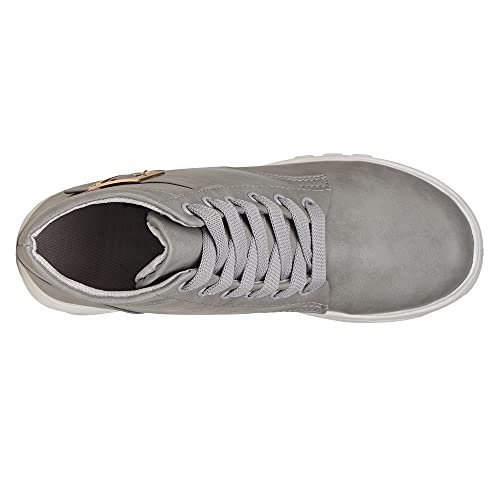 Image of DICY Shoes for Women Girls Boots High Ankle Flat Heel Snakers for Ladies Casual Juta