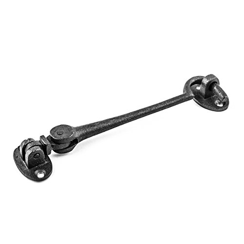 Renovators Supply Manufacturing Door Latch Lock 6 In. Cast Iron Swivel Style Hook And Eye Latch For Door In Oil Rubbed Bronze Finish With Mounting Hardware Pack Of 2 #TOP4