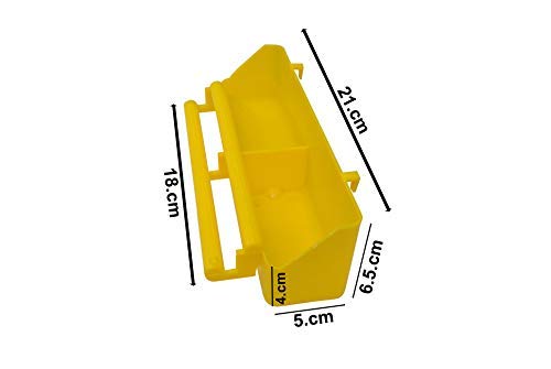 Bird Food Feeder Cup/Suitable for All Medium Birds/Pack of 4/ Color: Yellow/Size (L-18cm X H-21cm) / TAIYO PLUSS DISCOVERY 3