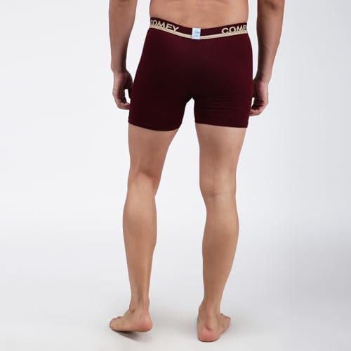 Image of AMUL COMFY Men Cotton Solid Regular-Fit Long Trunk With Pocket Multicolor