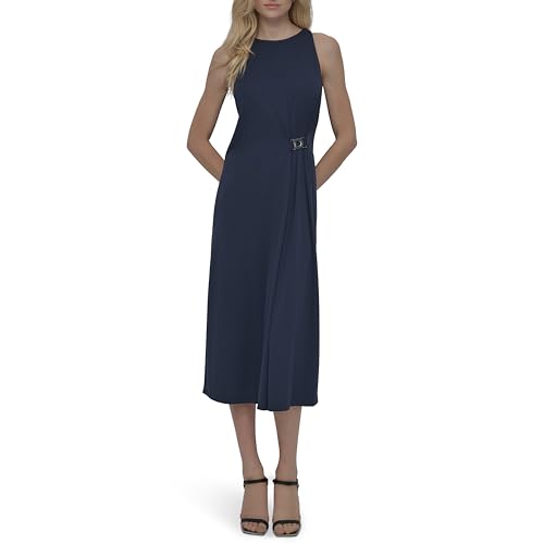 DKNY Women's Sleeveless Jewel Neck Midi Dress