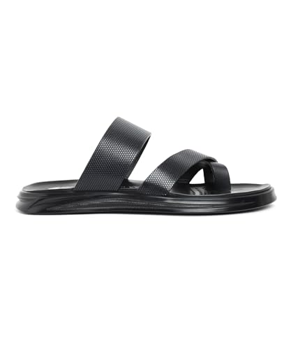 Image of Gabicci Mens Toe Loop Sandal, Slip On Entry, (Size 40-45), Full Grain Leather, Casual Lounging Sandal, PU Sole, Flat Heel, Hope
