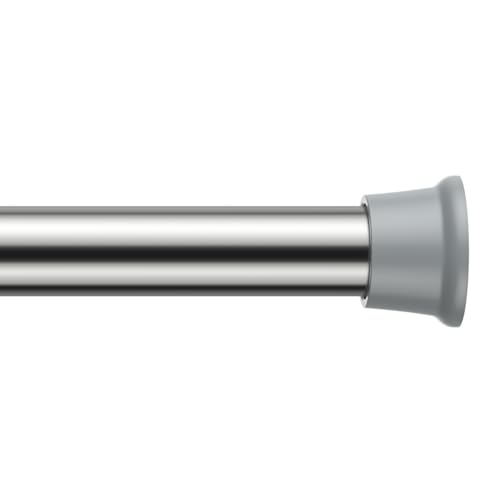 Image of MEXAU 1 Pack Silver Spring Tension Curtain Rods 16-37 Inch Small Shower Rod