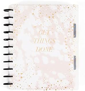 The Happy Planner Plans + Notes Monthly Planner - 12 Month Undated Planner - 9 Sheet Daily Planner with 4 Dividers & 12 Sticker Sheets - Neutral Farmhouse Theme - Classic Sized 9.8" x 8.5"