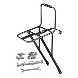 【Compatibilité universelle】Porte-bagages avant polyvalent compatible avec les fourches de vélos de montagne, de route et urbains.