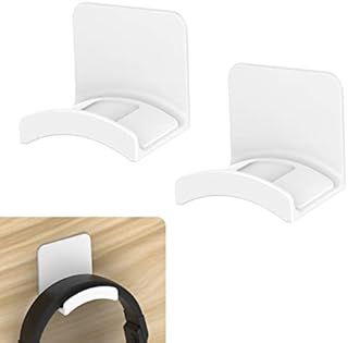 Cozycase Headphone Mount Hanger Holder - 2 Pack Strong Adhesive Headset Hook Stand for Gaming Headphone & Controller up to 2.2lb,Headset Mount for Home/office/Game Room, White