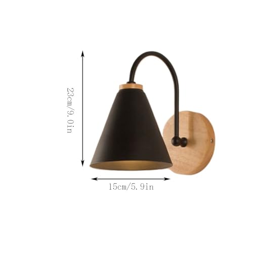 Luces de dormitorio con aplique de madera curva e iluminación LED 6