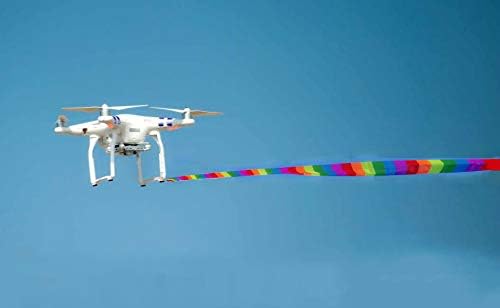 Miniatura 4 de Double Fun - Cola arcoíris de 2 x 32 pies (32.8 ft) de largo, llamativa para dron a control remoto, cometa, espectáculo aéreo, vuelo acrobático