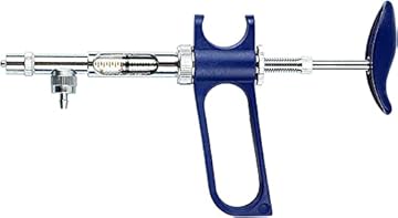 JUJNE Siringa per Vaccino per Animali, Iniettore Veterinario, Strumento Veterinario per Pistola A Iniettore Continuo Regolabile da 0-1 Ml per Pollo, Anatra, Piccione E Pollame