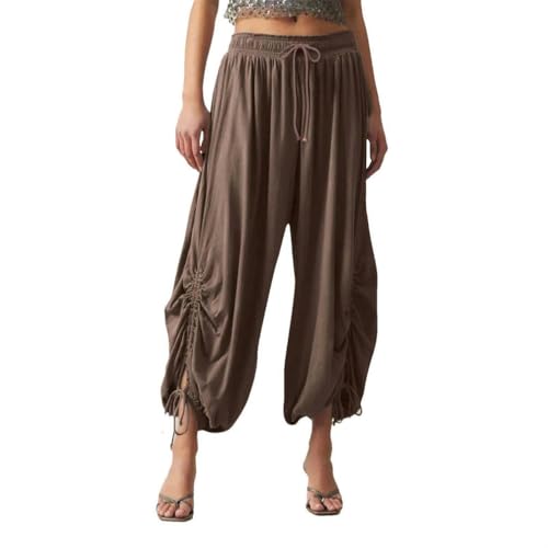 Pantalon léger et extensible JXQXHCFS coupe droite 7 quarts respirant pour femme