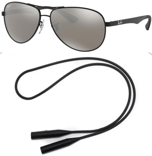 Ray-Ban RB8313 Sunglasses Bundle: RB 8313 CARBON FIBRE 002/K7 Black and Universal Anti-slip Silicone Leash2