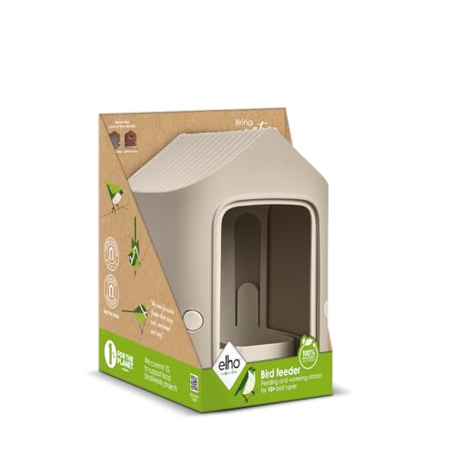 Elho Cosy Bird Feeder 18cm - Vogelfutterhaus und Vogeltränke - 100{863e016696b025e23f553a8d4ef028f572e99e366fc68cdf5e6a00798bd91e20} Recyceltem Plastik - L17.6 x B18 x H23 cm - Beige/Pilzbeige Elho Cosy Bird Feeder 18cm - Vogelfutterhaus und Vogeltränke - 100{863e016696b025e23f553a8d4ef028f572e99e366fc68cdf5e6a00798bd91e20} Recyceltem Plastik - L17.6 x B18 x H23 cm - Beige/Pilzbeige