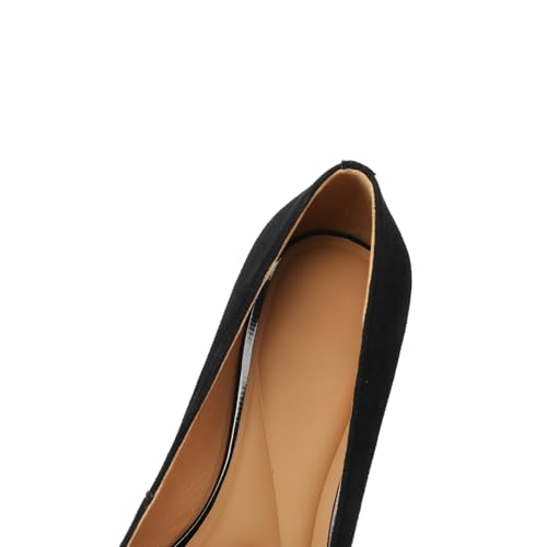 Women's Pointed Toe Soft Suede Leather Handmade Low Heels Cute Pumps Shoes4