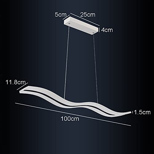Lampe à suspension simple en forme de vague LED dimmable pour cuisine et repas - 2