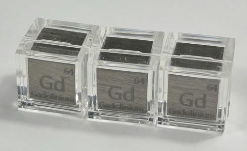 Image of 0.39 inch 10mm Gadolinium Metal Cube Gd 99.9% Pure Periodic Table Element Collection Science Education Display Block Cube + Acrylic Case Box - 1PC
