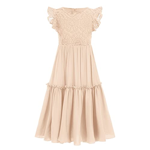 Kids Flower Girls Vintage Lace Boho Party Princess Dresses Long Hollow Communion Pageant Bridesmaid Wedding A-line Maxi Gown