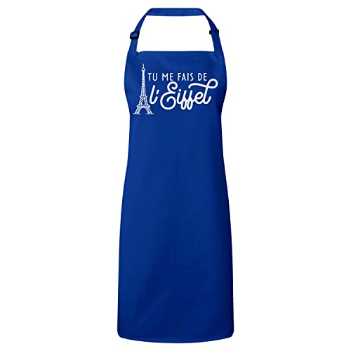 Tablier cuisine premium Paris Amour avec jeu de mot Eiffel pour cuisiner avec élégance