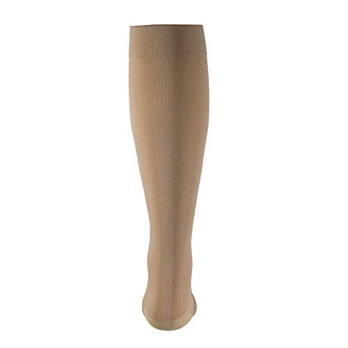 Image of Truform HMNA 9808 Compression Stockings, Regular 15-20 mmHg, Below Knee BK, Men or Women, Closed Toe, Beige, 4X-Large