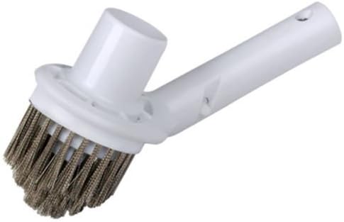 J&T Pool & Spa Brush Stainless Steel Bristle Corner Algae Brush with Vacuum Head Combo