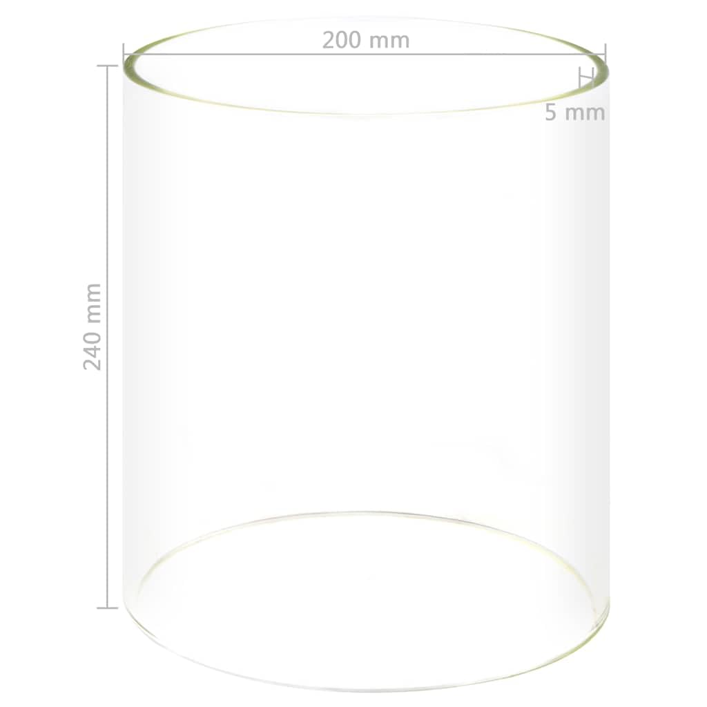 vidaXL Cylindre en Verre pour Chauffe-Hot Dog, Transparent, 200x240 mm, Verre Borosilicate, Accessoire de Remplacement Résistant à la Chaleur, Pièce pour Chauffe-Aliments
